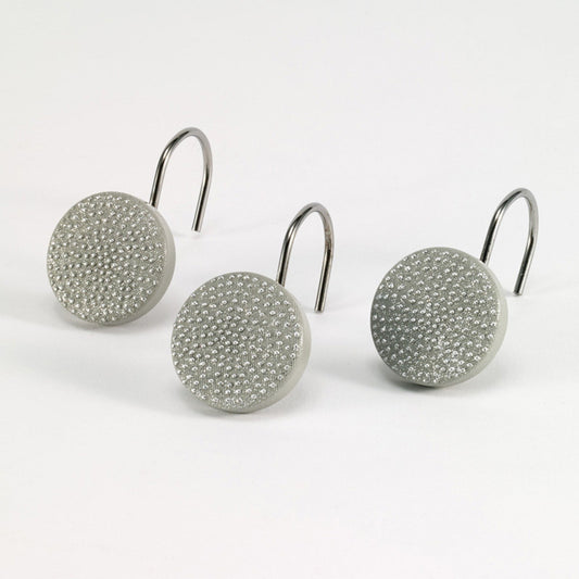Dotted Circles Shower Hooks White