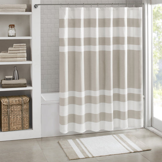 MAYEERTY 100% Medium Pile Cotton Reversible Bath Rug, Taupe, 27"W x 45"L