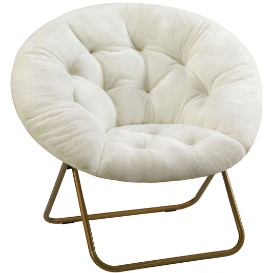 MAYEERTY Comfortable disc chairs faux fur furniture bedroom living room adult size white
