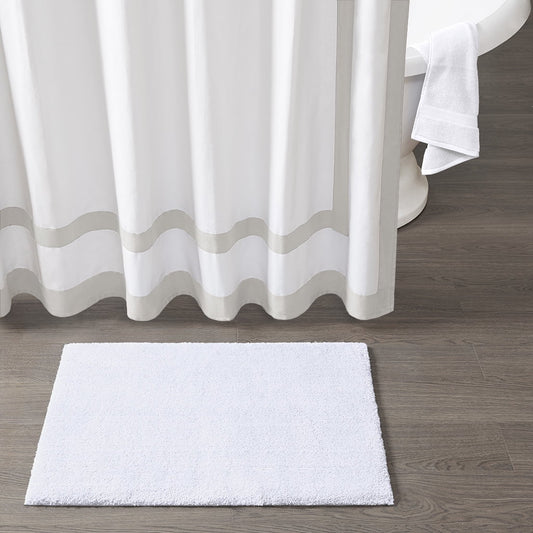MAYEERTY Soft Polyester Bath Runner Rug, 20" x 30", White