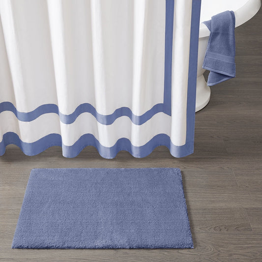 MAYEERTY Soft Polyester Bath Runner Rug, 24" x 72", Navy