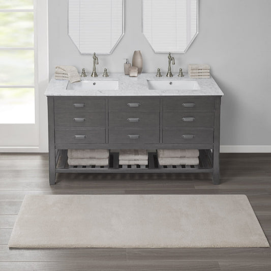 MAYEERTY Soft Polyester Bath Runner Rug, 24" x 72", Taupe