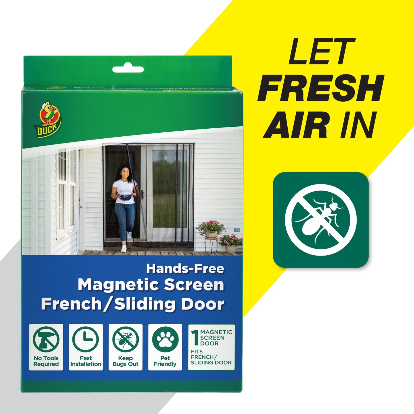 Duck Hands-Free Magnetic Screen for French/Sliding Doors, 75 in. x 83 in.