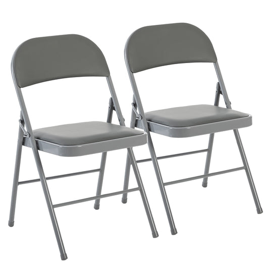 EDX 8 Pack Folding Chair with Sturdy Metal Frame, High-Density Padding, and Water-Resistant PU Leather - Ideal for Meetings, Gatherings, and Events, Black