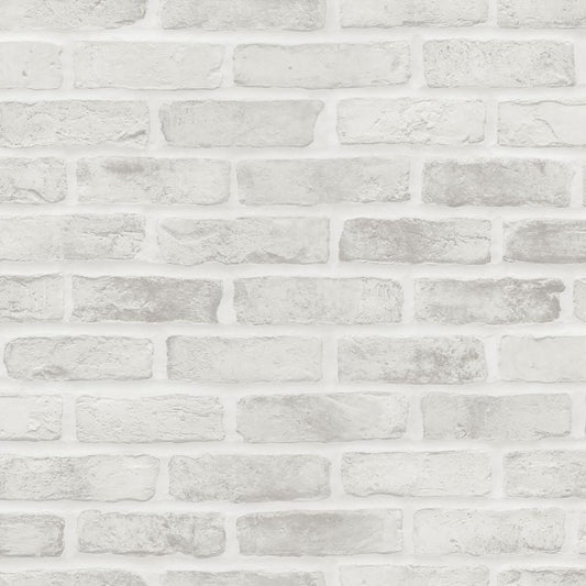 ESTA Home Burnham Grey Brick Wall Wallpaper, 20.9-in by 33-ft