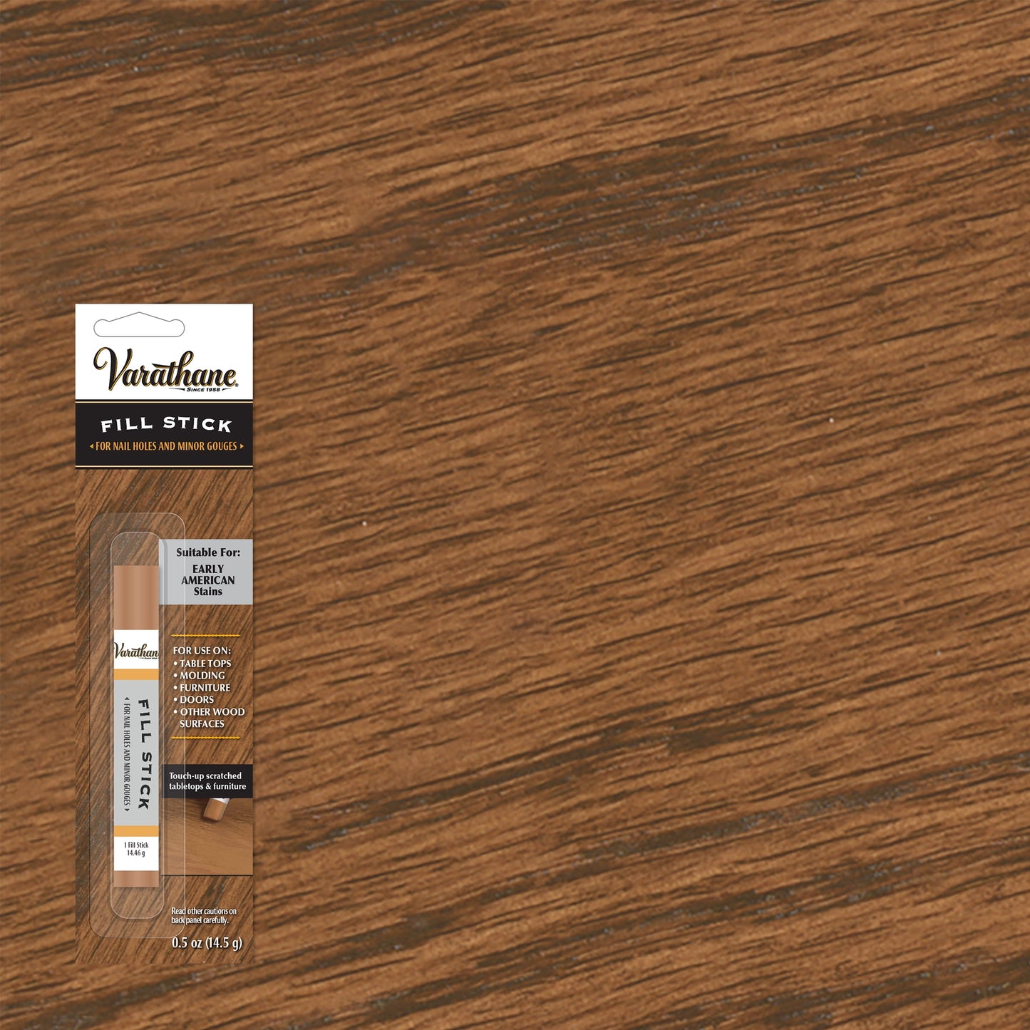 Paquete de 6, Early American, Varathane Relleno Premium para ReparaciÃ³n de Madera en Barra-215370, 0.5 oz