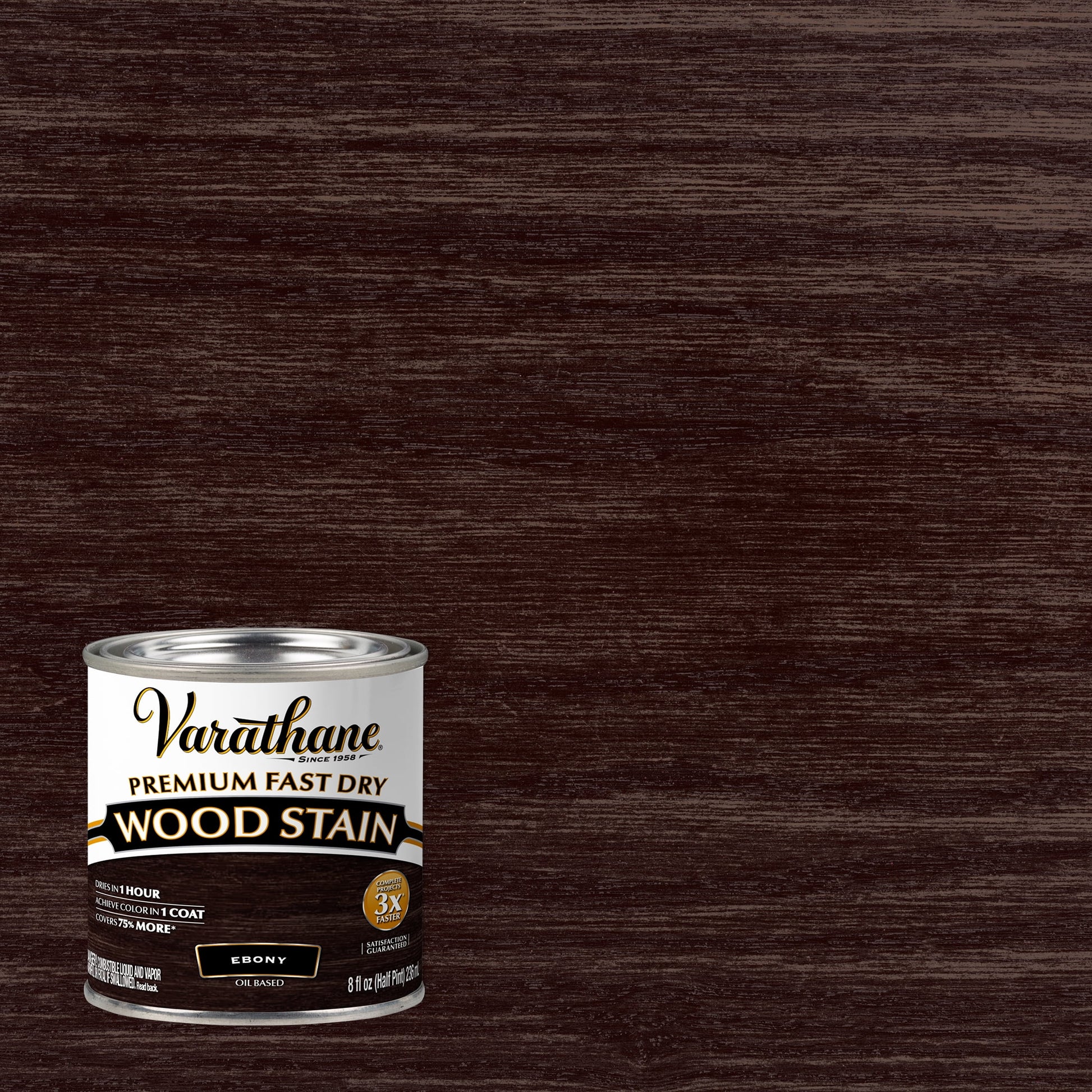 4 Pack, Ebony, Varathane Premium Fast Dry Wood Stain-269400, Half Pint