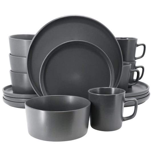 Elama Luxmatte White 16 Piece Dinnerware Set