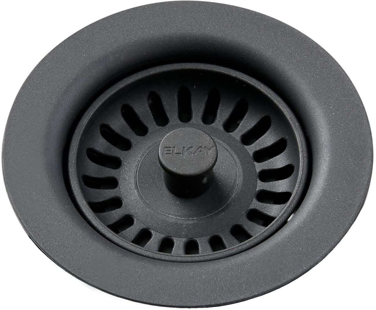 Elkay LKQS35CH Polymer Drain Fitting, Removable Strainer and Rubber Stopper Charcoal