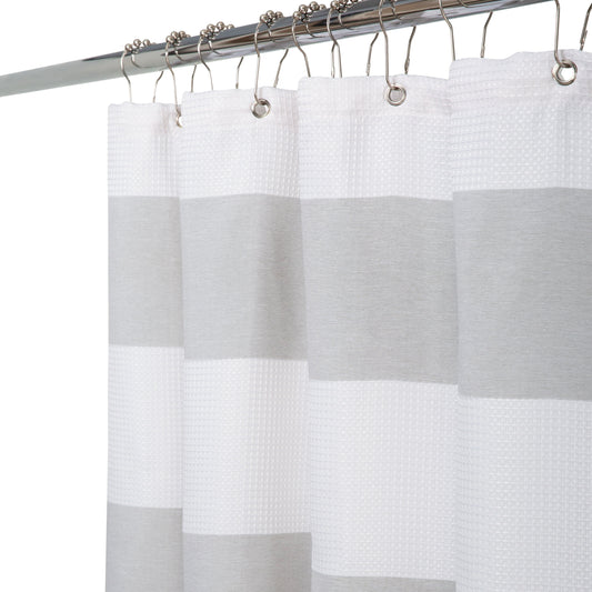 Elle DÃ©cor Jacquard Weave Shower Curtain in Grey Grey