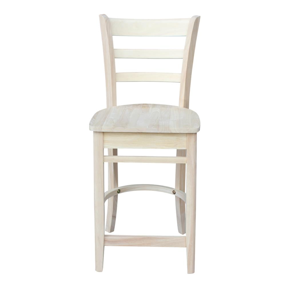 International Concepts Wood Emily Ladder Back Bar Stool - Antiqued Almond/Espresso - 24" Seat Height