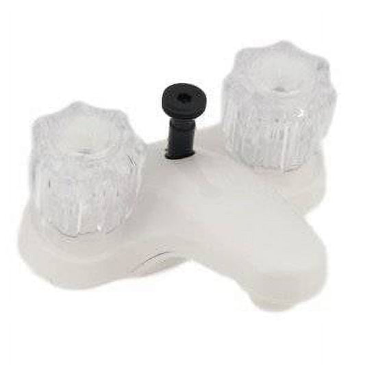 Empire Brass U-YJW73W White Classical Lavatory Faucet with Clear Knobs