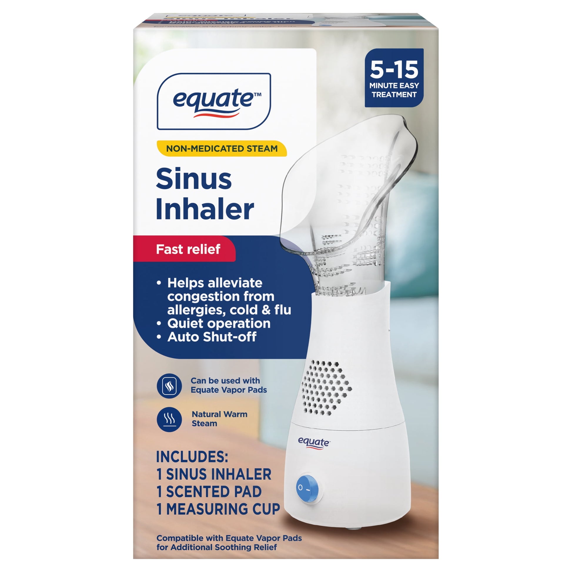 Equate Sinus Inhaler with Contoured Mask and Adjustable Steam