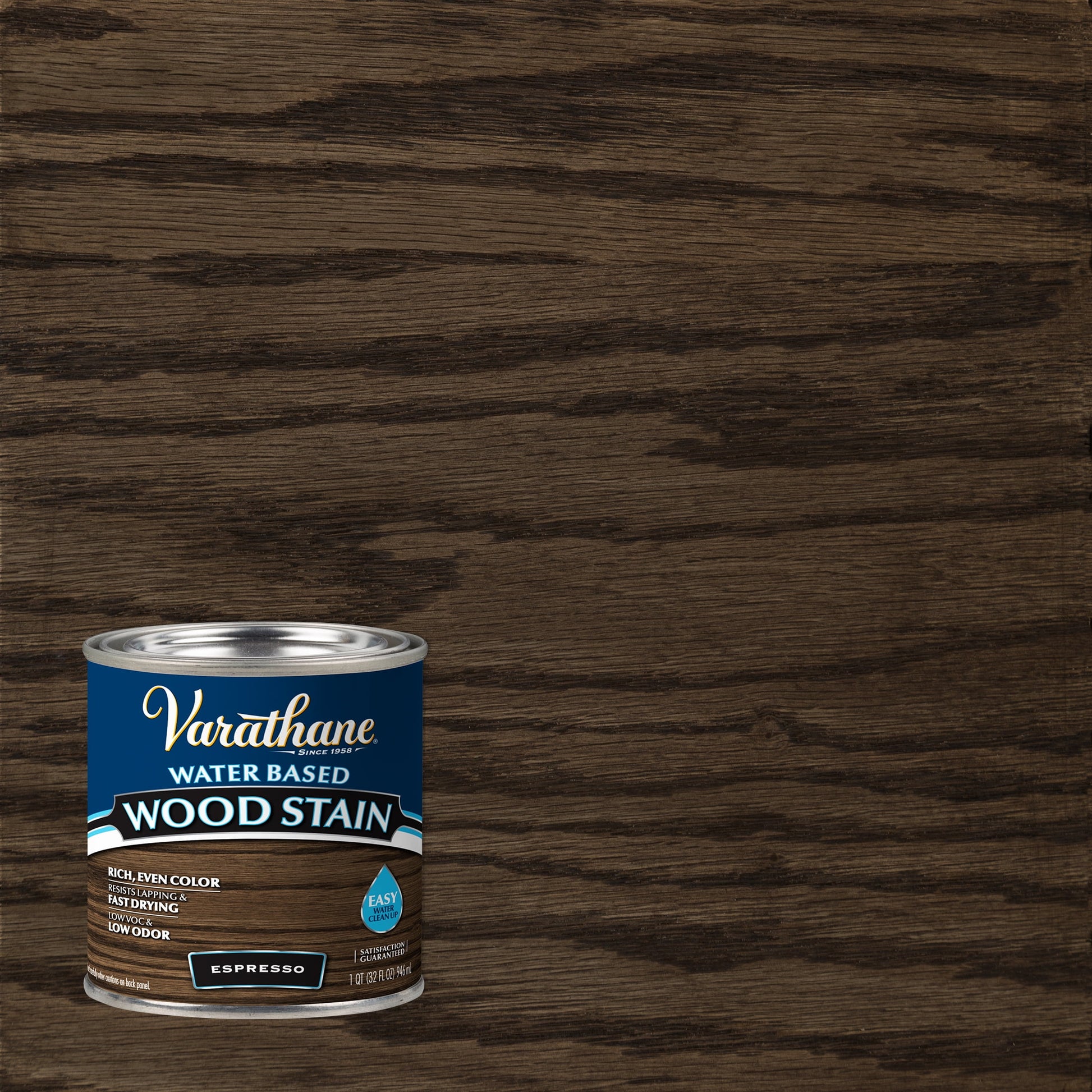 4 Pack, Espresso, Varathane Water-Based Wood Stain-384355, Half Pint