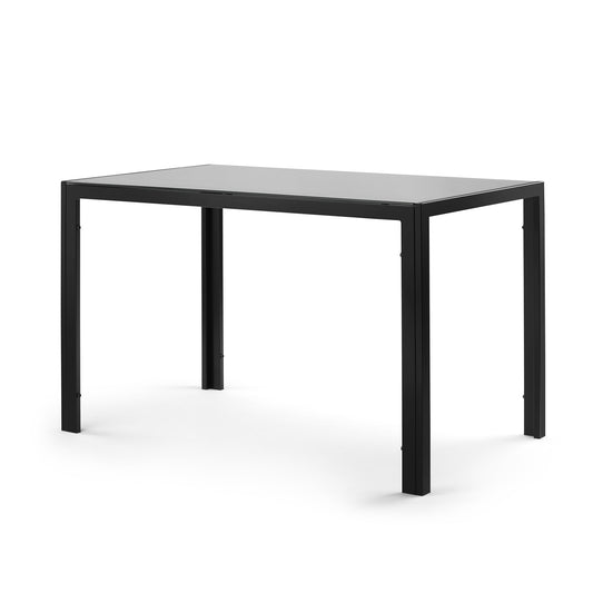 Euroco 47.24" Glass Dining Table for 4,Rectangular Kitchen Glass Table with Metal Legs for Kitchen Living Room