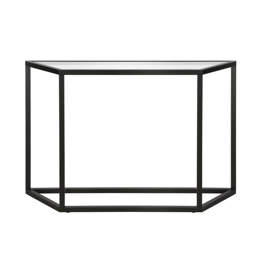 Evelyn&Zoe Levi 44" Wide Trapezoid Console Table, Blackened Bronze