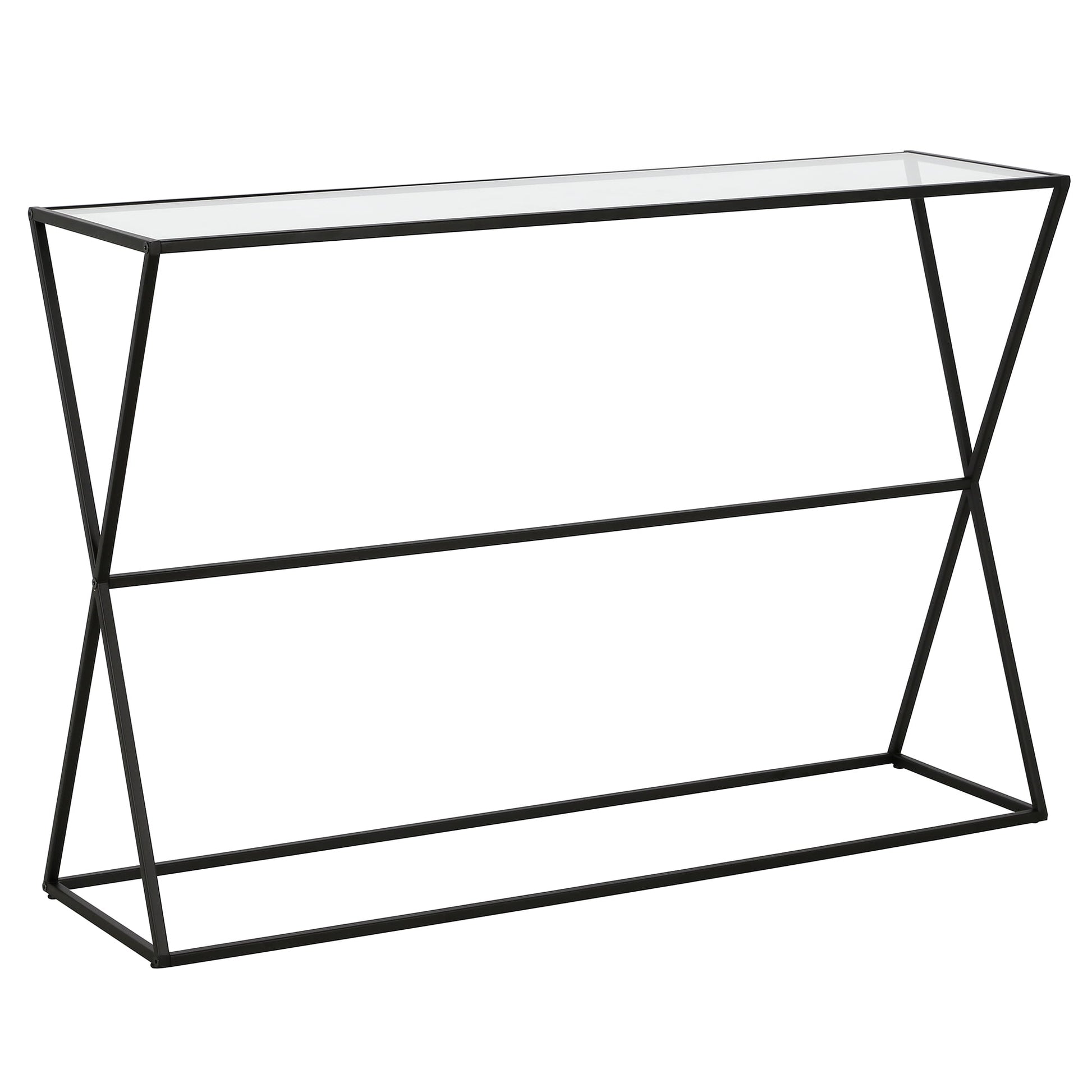 Evelyn&Zoe Sabrina 45" Wide Rectangular Console Table, Blackened Bronze