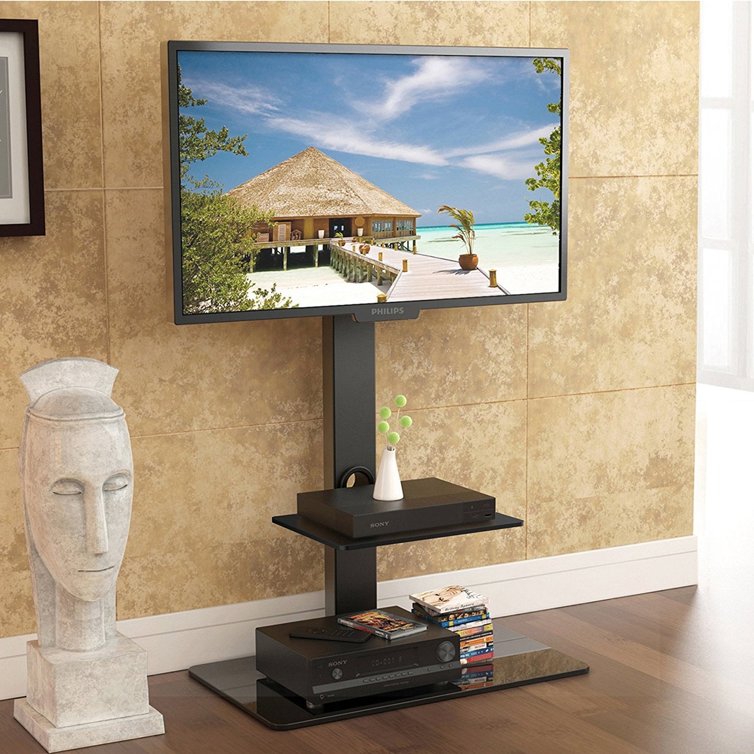FITUEYES Swivel TV Stand with Mount for 32-65 Inch TT207001MBD