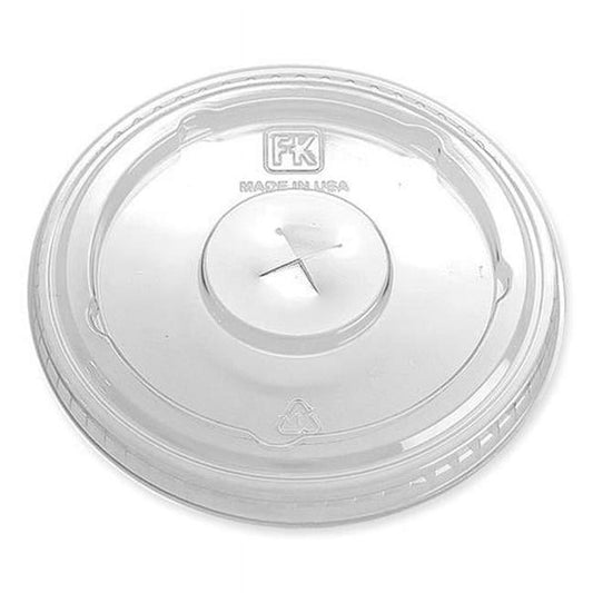 Fabri-kal FABLS636FX 12-20 oz Greenware Cold Drink Lids with X-Slot, Clear - Pack of 1000