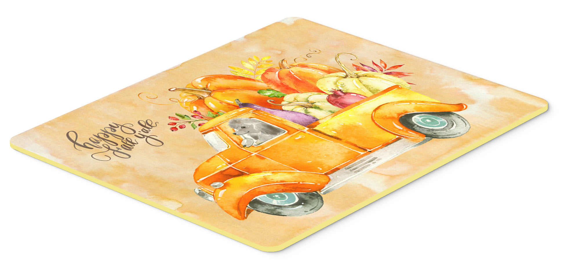 Fall Harvest Silver Poodle Kitchen or Bath Mat 24x36