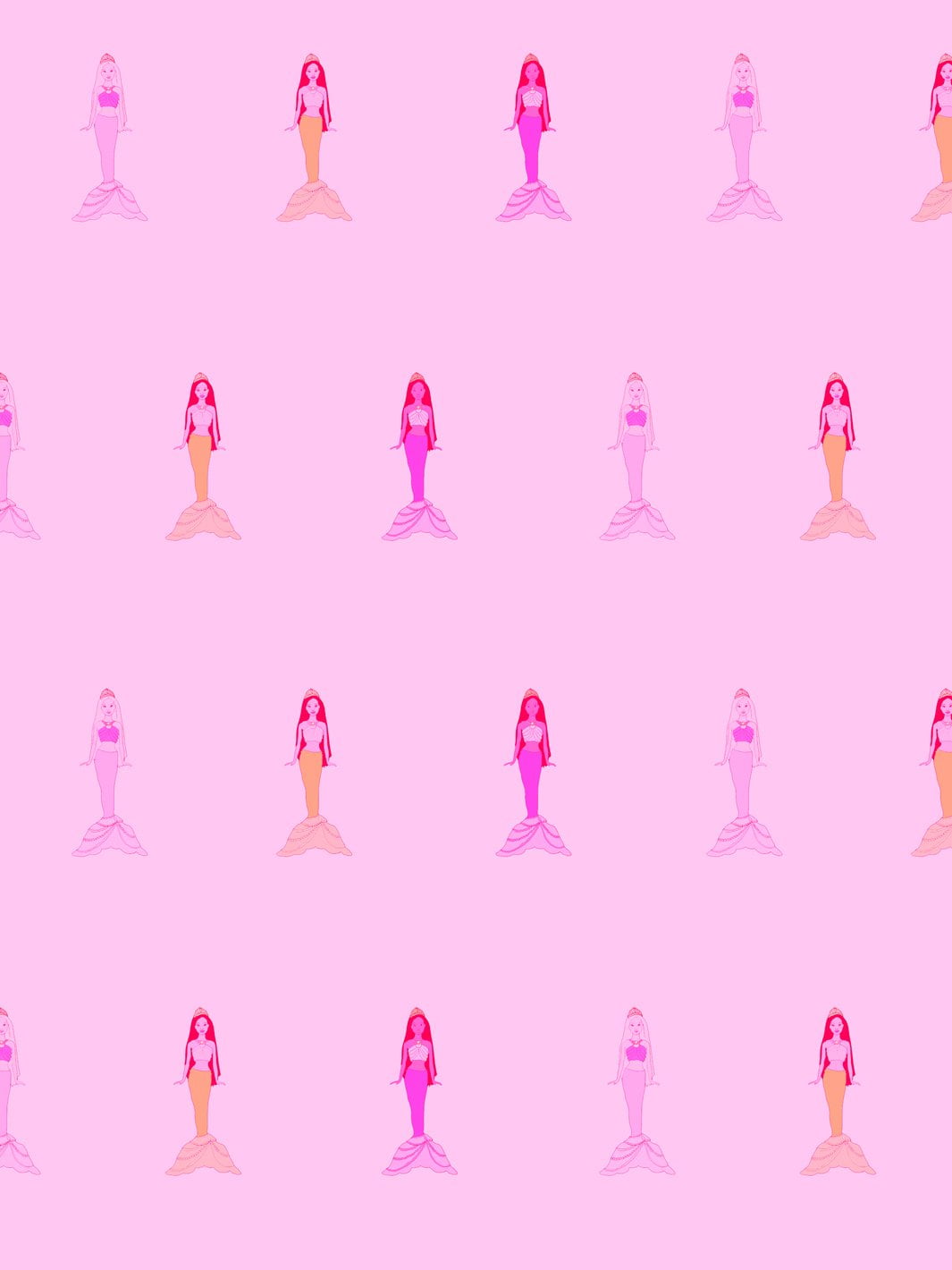 Fantasy Mermaids Removable Vinyl Wallpaper by Barbie - Lilac