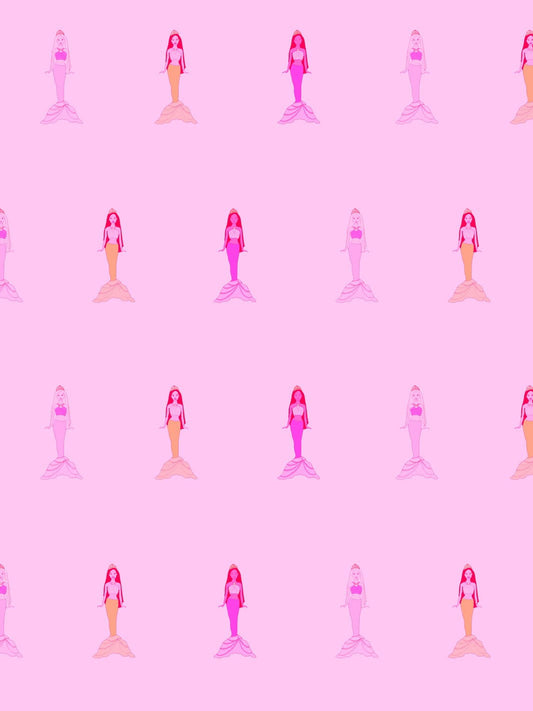 Fantasy Mermaids Removable Vinyl Wallpaper by Barbie - Lilac