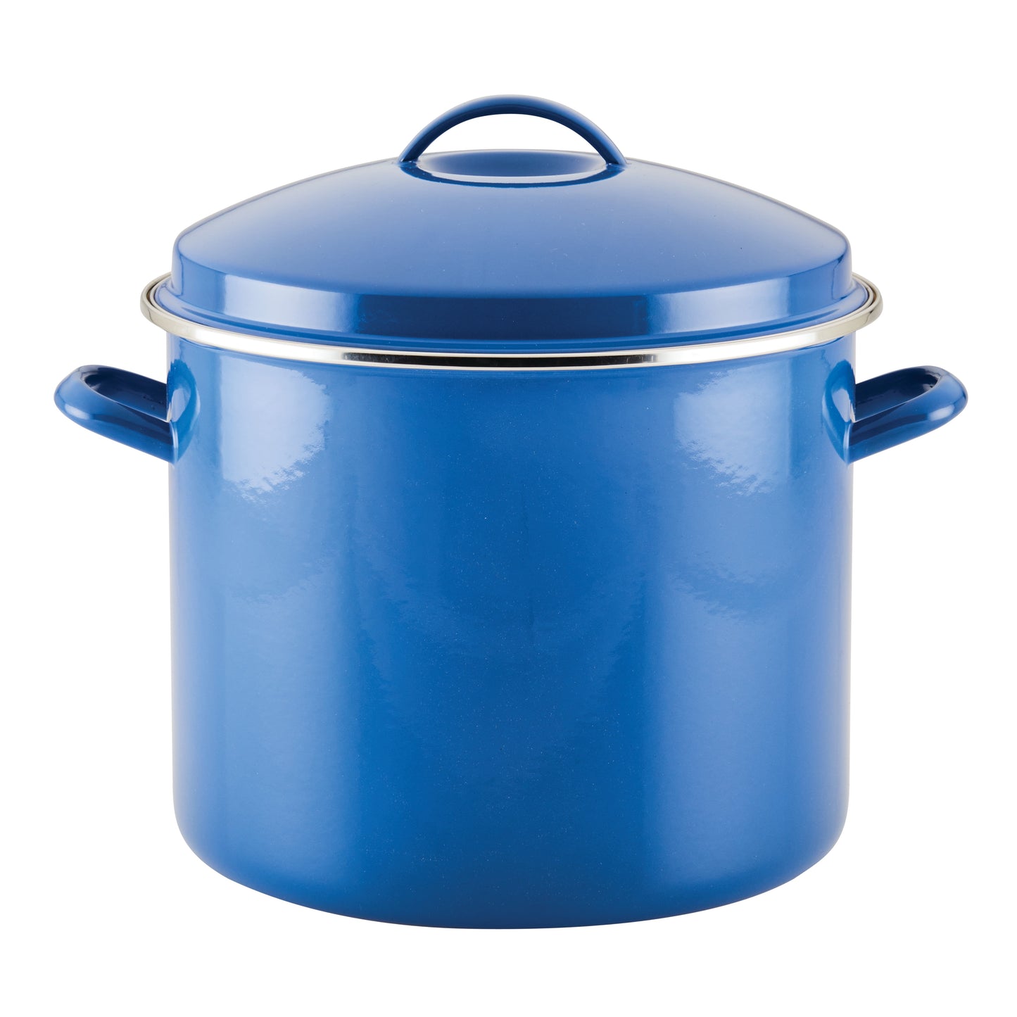 Farberware Olla Grande de InducciÃ³n de 16 Cuartos con Esmalte sobre Tapa Steel, Apta para Horno hasta 450Â°F, Azul