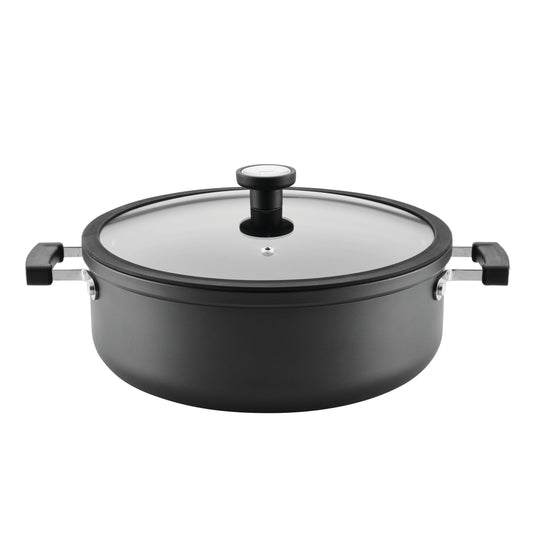 Farberware TrueCook 8qt Nonstick Family Pan with Lid, Black
