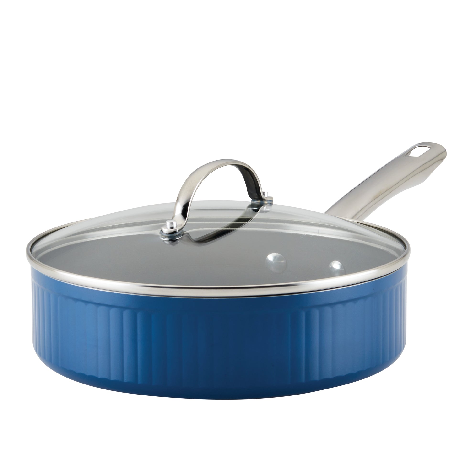 Farberware Style 3 Quart Nonstick Saute Pan with Tempered Glass Lid, Dishwasher Safe and Oven Safe to 500Ã‚Â°F, Blue