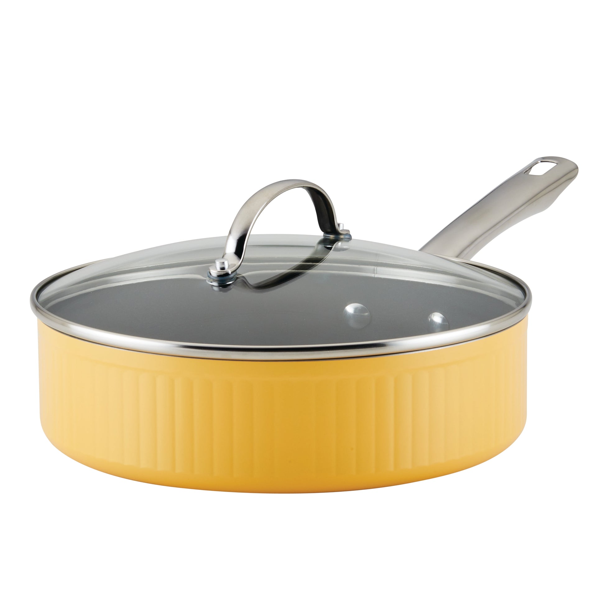 Farberware Style 3 Quart Nonstick Saute Pan with Tempered Glass Lid, Dishwasher Safe and Oven Safe to 500Ã‚Â°F, Yellow