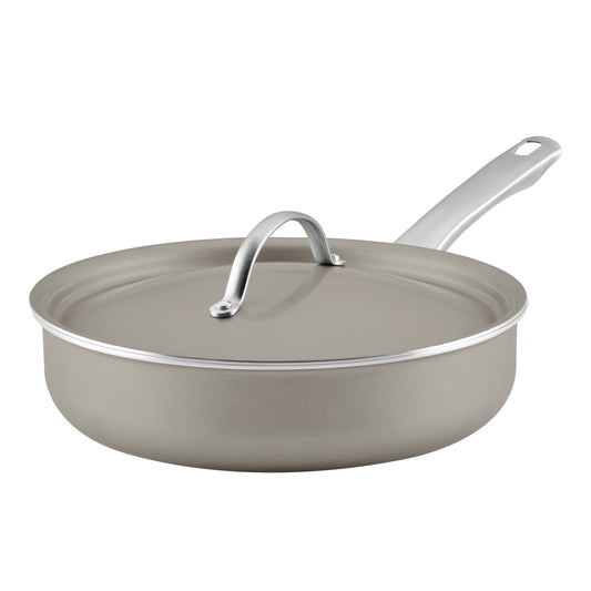 Farberware Vibrance 2.75 Quart Ceramic Nonstick Saute Pan with Lid, Dishwasher Safe and Oven Safe to 500Â°F, Silver