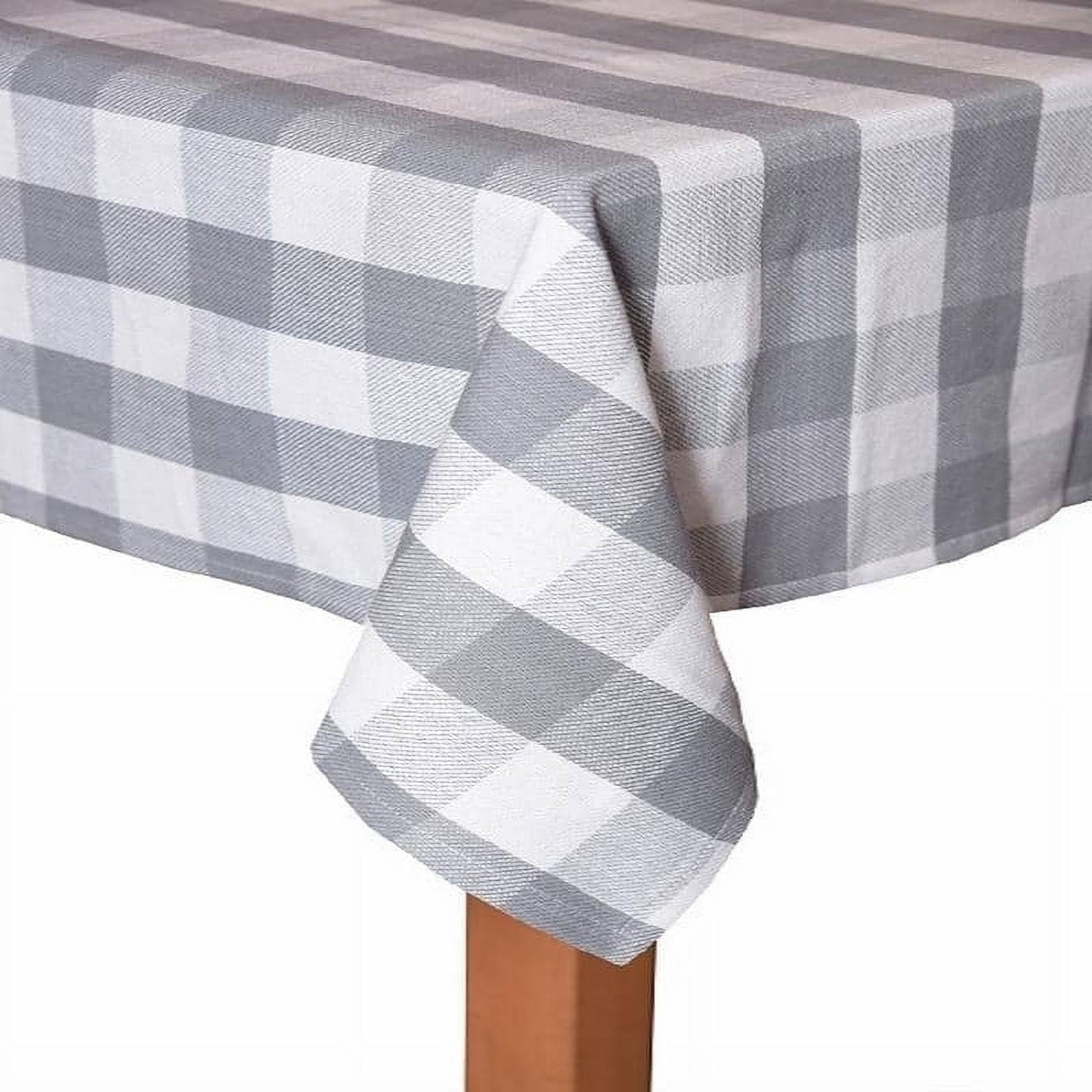 Farm Check Grey 100% Cotton Tablecloth 60"X104"