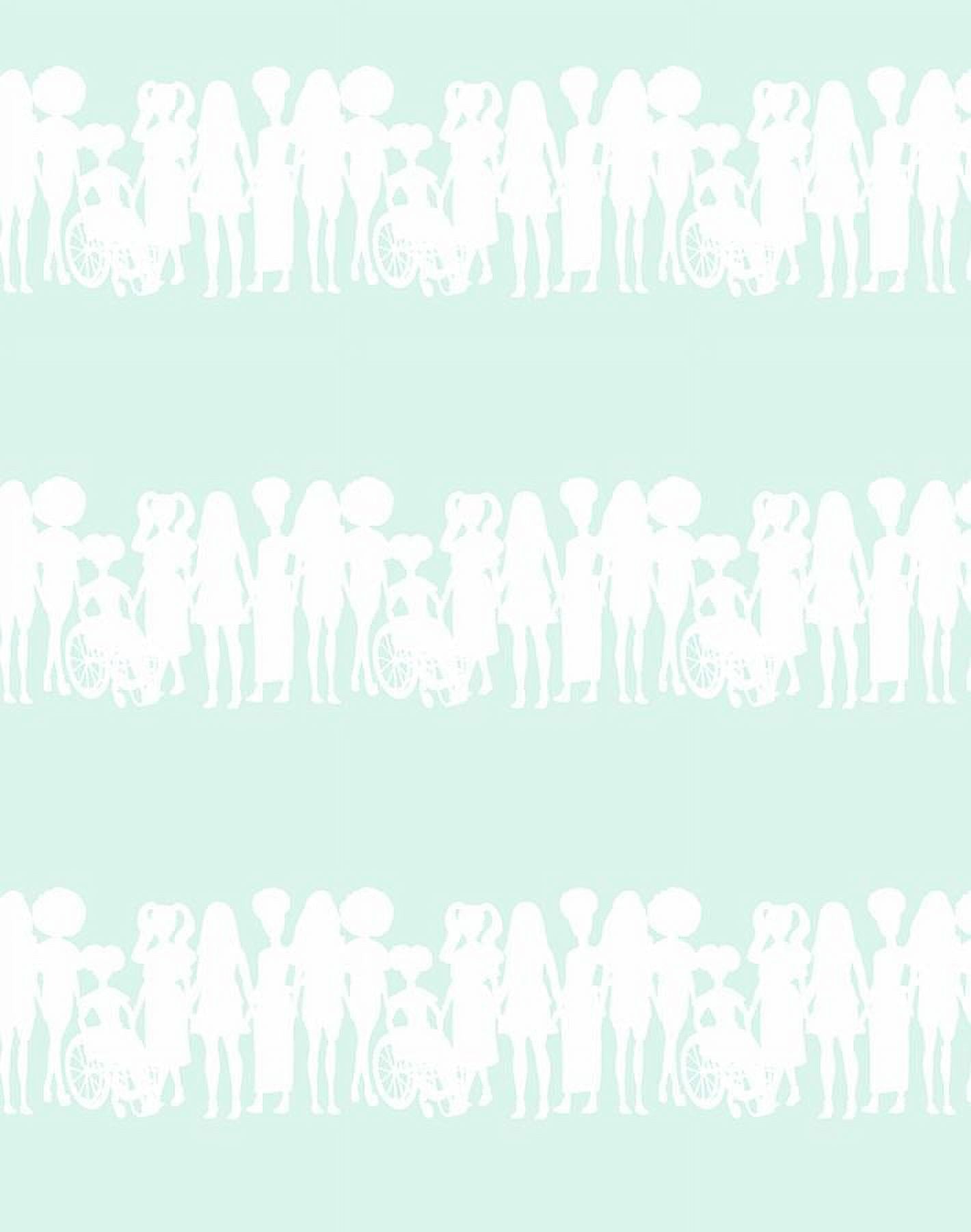 Fashionista Silhouettes Papel Pintado de Vinilo Removible a Rayas de Barbie - Robins Egg