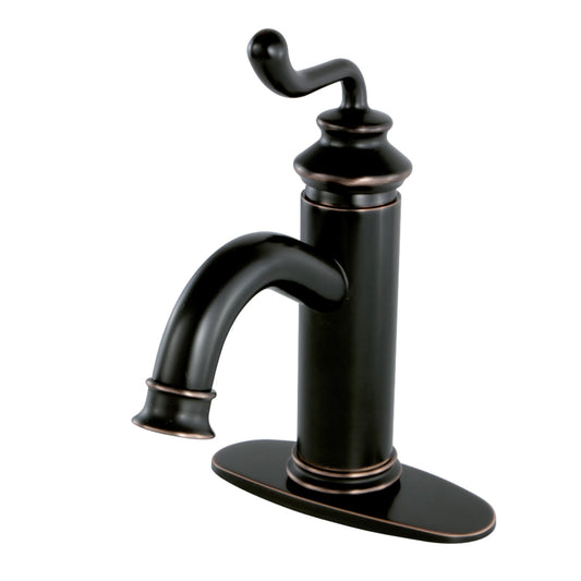 Fauceture LS541RLAB Royale Single-Handle Bathroom Faucet with Push Pop-Up, Antique Brass