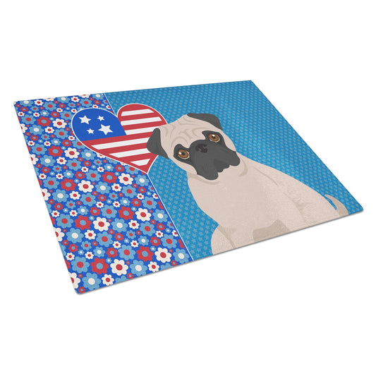 Fawn Pug Glass Cutting Board Large 12 in x 15 in