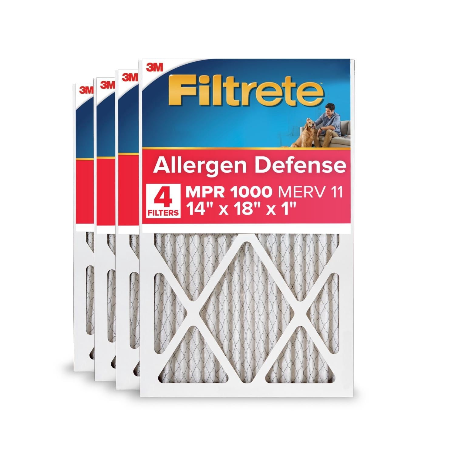 Filtrete 14x18x1 HVAC Furnace Air Filter, MPR 1000 MERV 11, Allergen Defense, 1 Filter