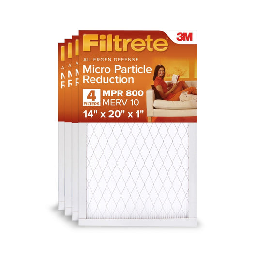 Filtrete 14x20x1 HVAC Furnace Air Filter, MPR 800 MERV 10, Micro Particle Reduction, 2 Filters