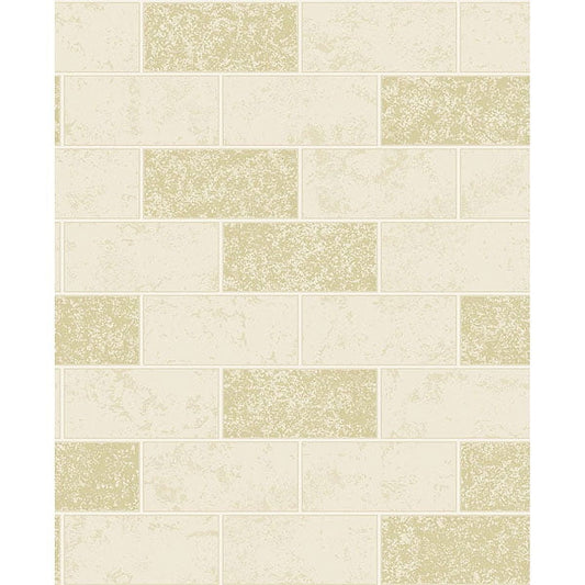 Ceramica Cream Subway Tile Wallpaper
