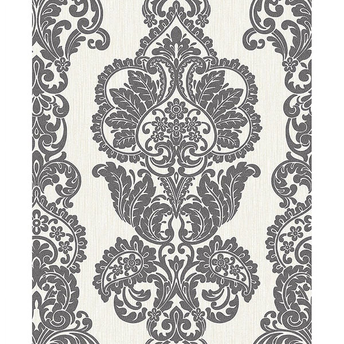 Fine DÃ©cor Rochester Charcoal Damask Wallpaper