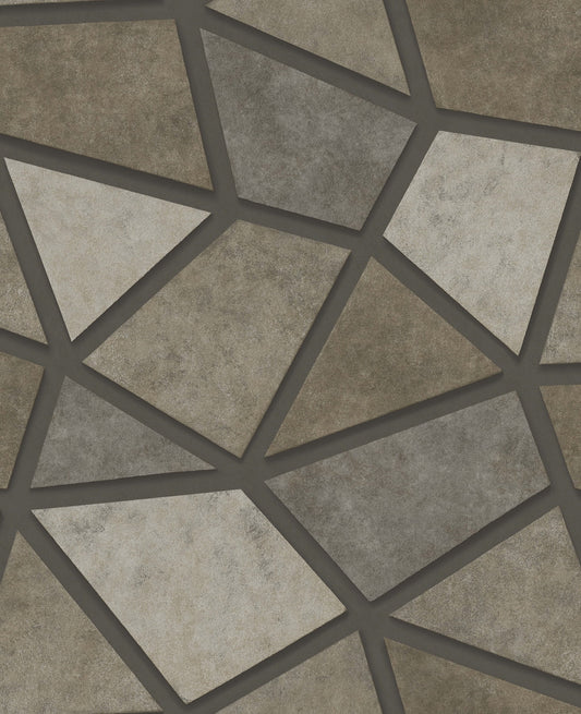 Fine Decor Coty Brown Mosaic Wallpaper