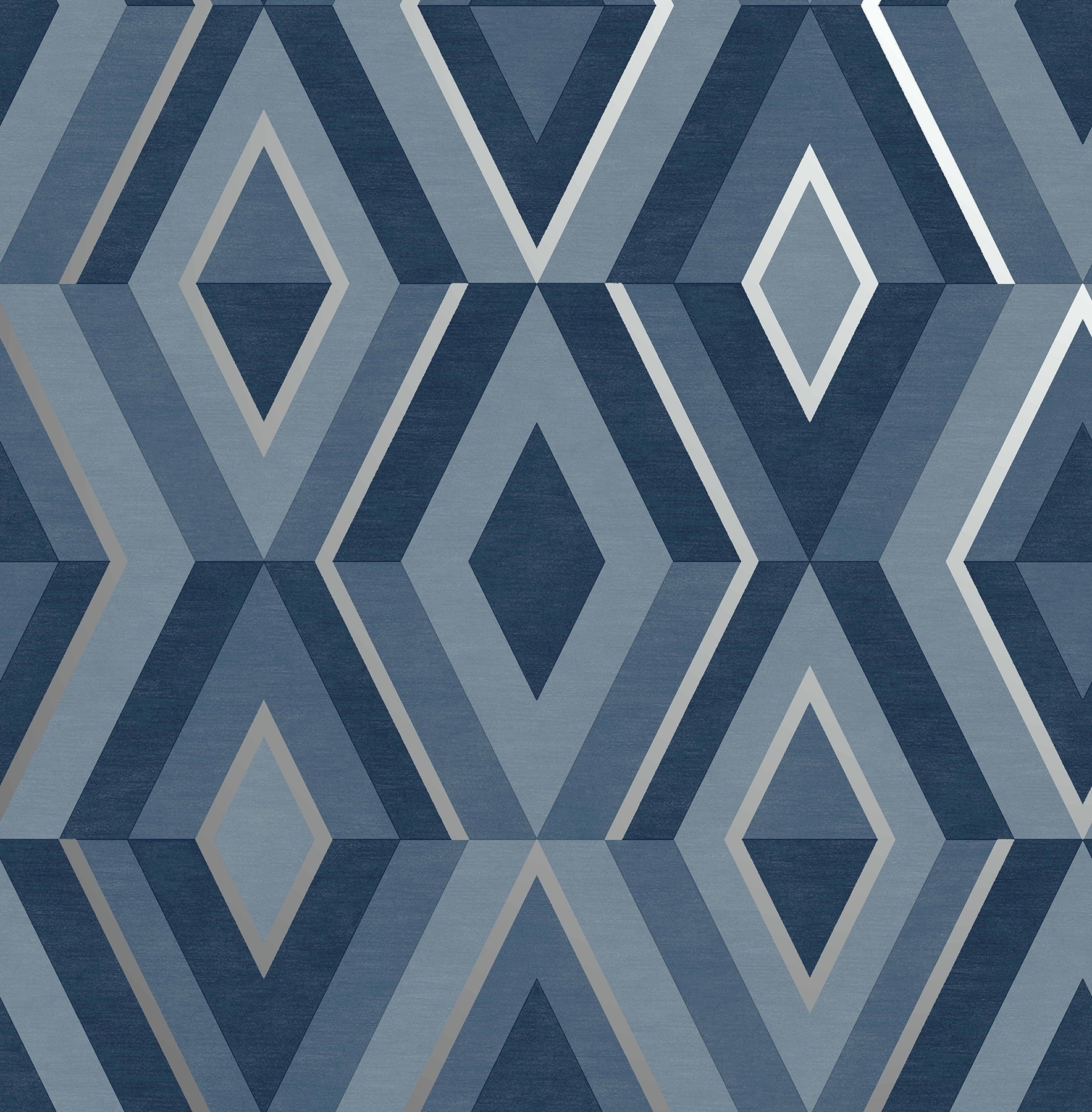 Fine Decor Shard Blue Geometric Unpasted Paper Wallpaper, 20.5-in by 33-ft, 56.4 sq. ft.