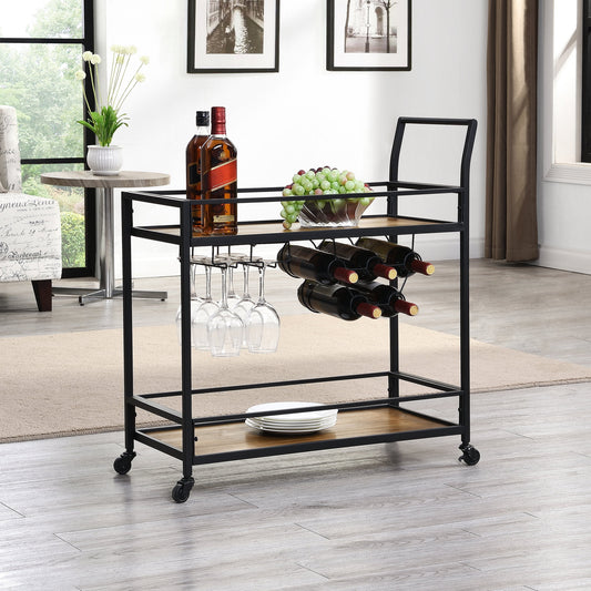 FirsTime & Co. Plata y Gris Francesca Bar Cart, Industrial, Metal, 30 x 13 x 32.5 in