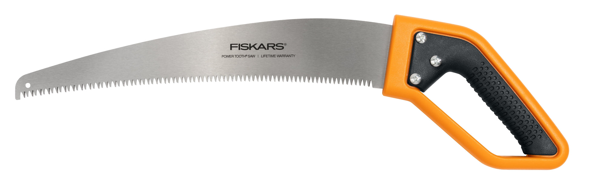 Fiskars PowerTooth Softgrip D-handle Saw 15in, Fixed Blade Handsaw, Wood Cutting, New