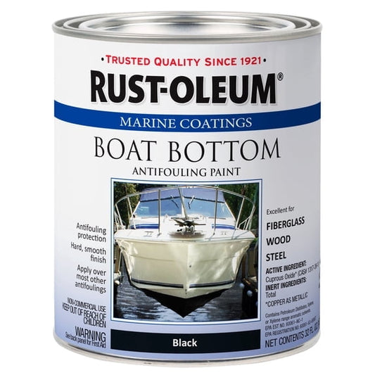 Rust-Oleum Marine Boat Bottom Antifouling Paint, Black, 1 Qt. 396967