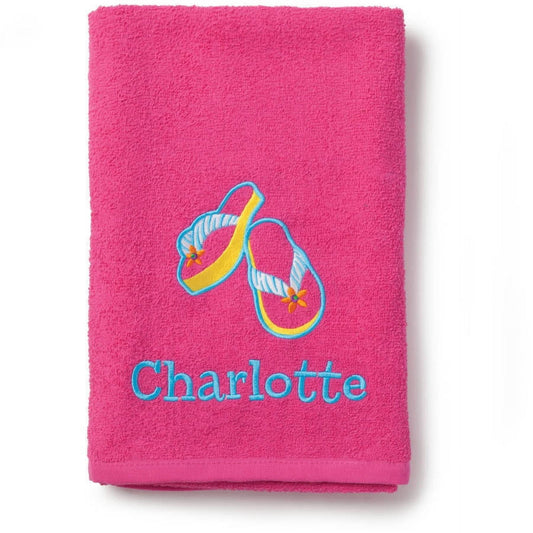 Flip Flops Personalized Pink Towel