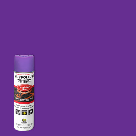12 Pack, Fluorescent Purple, Rust-Oleum Precision Line Marking Flat Spray Paint- 17 oz