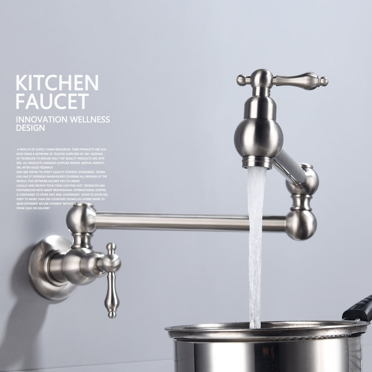 Folding faucet Pot Filler Faucet Wall Mounta