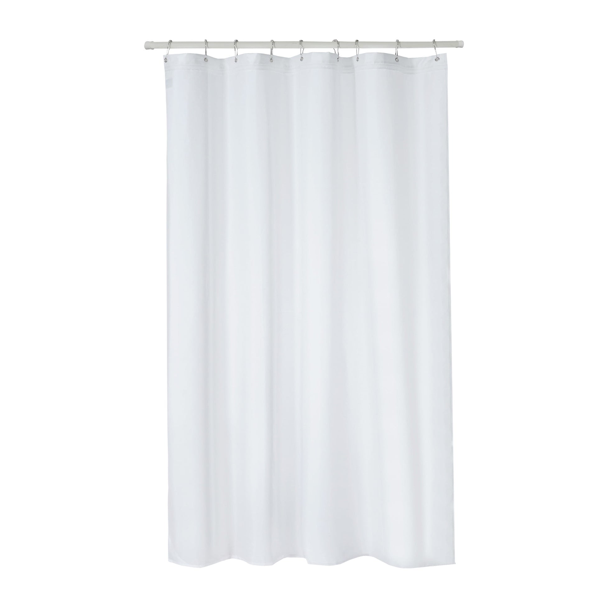 Fresh Ideas Quick On/Off Re-usable Shower Curtain Liner, White, 54x78