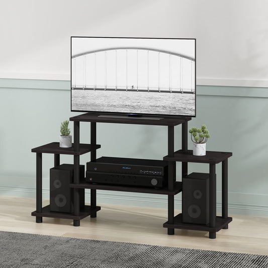 Furinno 11257DWN Turn-N-Tube No Tools Entertainment Center, Dark Walnut
