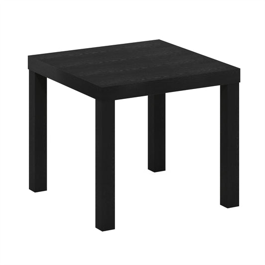 Furinno CLASSIC Side Table, Square Modern End Table with 1.8 Thick Tabletop, Simple Night Stand, Bedside Table, Toolless Assembly, for Living Room, Bedroom, Black